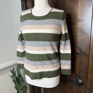 41 Hawthorn Rella Multi-Striped Crew Neck Sweater 100% cashmere SO SOFT like new